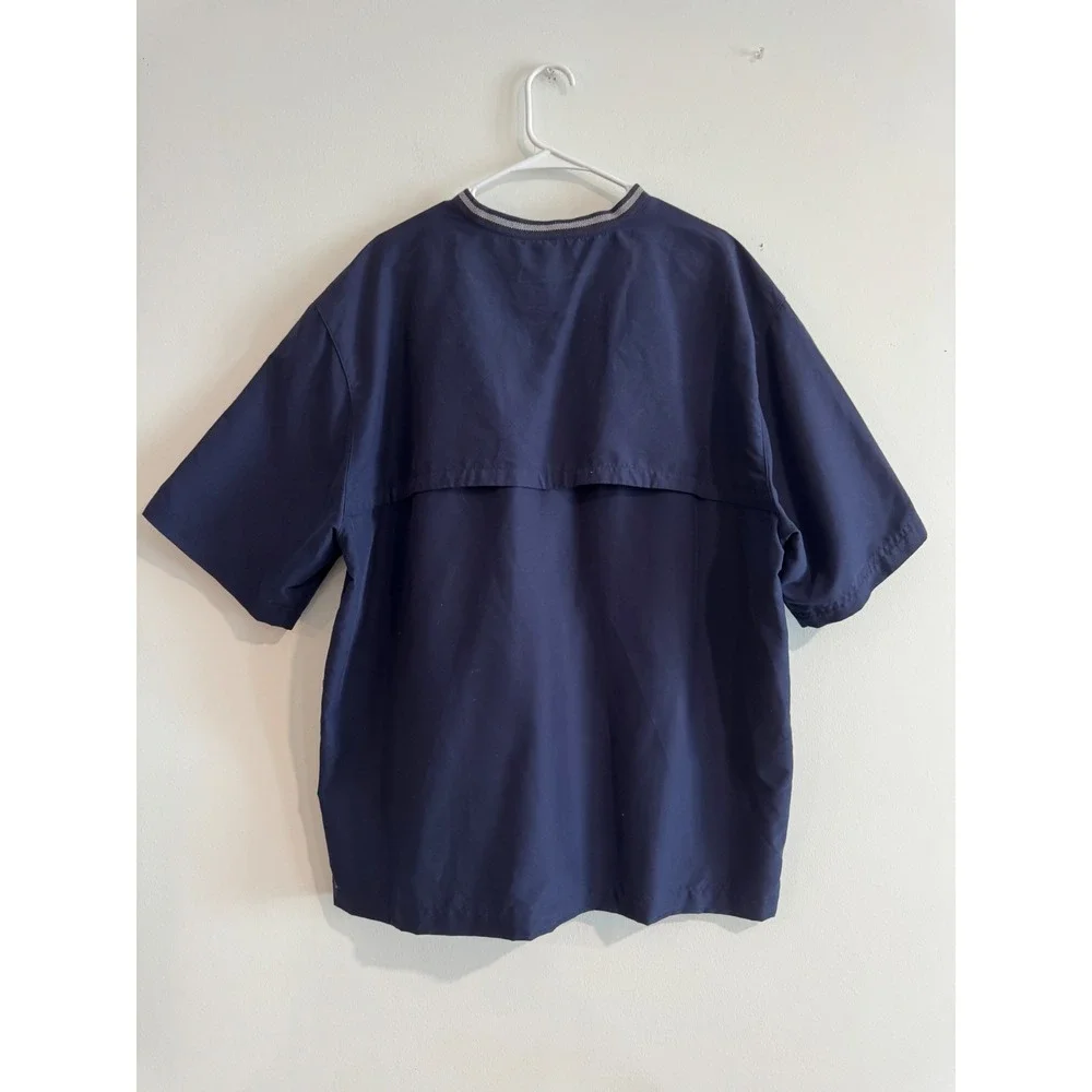 Nike Golf V-Neck Windshirt Mens XL Navy Blue Short Sleeve Pullover Vent